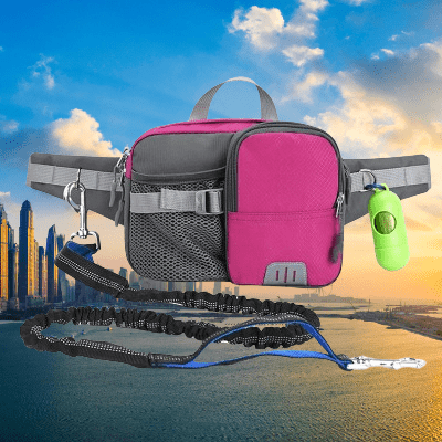 Laisse pour Chien - WaistBag™ - Rose - Boutique Canine Frida